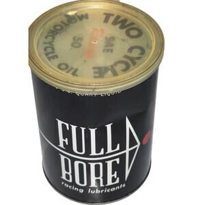 VTG Full Bore Racing Lubricants 2-Cycle Oil Can Quart Motorcycle Petroliana READ